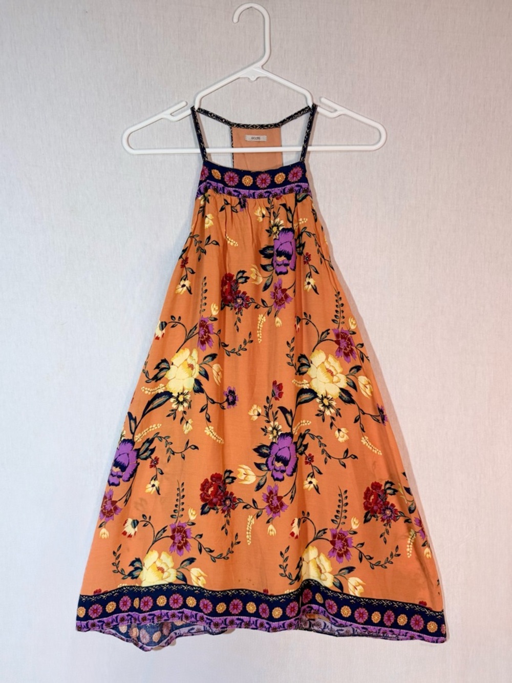 Ecote M high neck orange sleeves tunic blouse